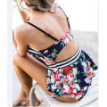 Femmes Floral Sexy Peplum Stranges de maillot de bain Imprimée Bikini à volants Ensemble de bikini push up Up Up Swear Beach Wear Bathing